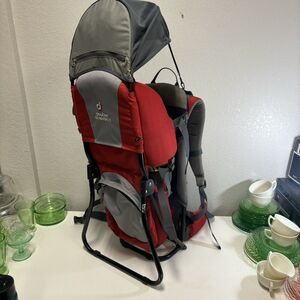 Deuter Kid Comfort 1 Child Carrier Framed Hiking Backpack Red & Gray